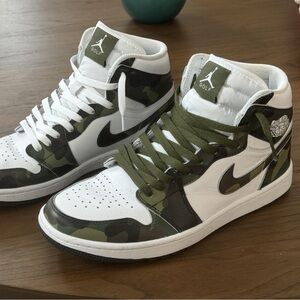 Jordan 1 GOLF Camo High-Top - White and Green - BNWT Size 10